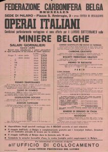 Manifesto rosa Belgio Marcinelle