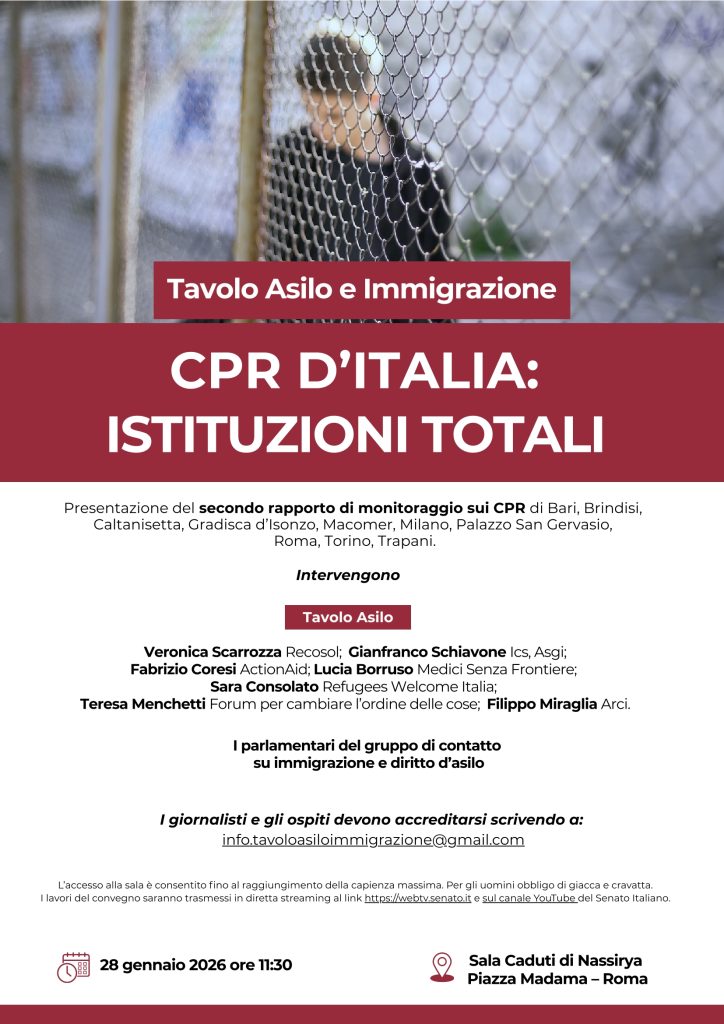 Secondo rapporto Cpr Tavolo Asilo 2026